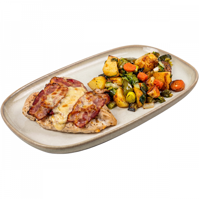 Pureci-file-zapecen-sa-sirom-i-spekom_peceni-krumpir-i-povrce_restoran-Cassandra