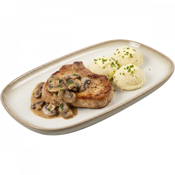 Svinjski-kotlet-u-umaku-od-sampinjona_pire-krumpir_restoran-Cassandra
